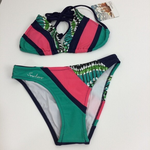 Seekers Australia Jade Jewel Halter Neck Two-Piece Bikini Swimsuit S NWT A83004 - Picture 9 of 9
